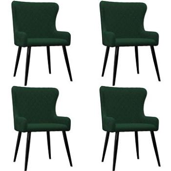 Jídelní židle 4 ks zelené samet (279163)