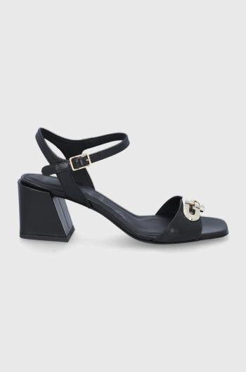 Kožené sandály Furla černá barva