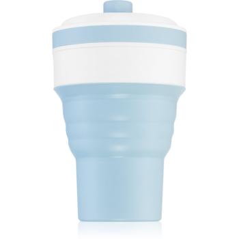 KidPro Collapsible Mug hrnek s brčkem Blue 350 ml