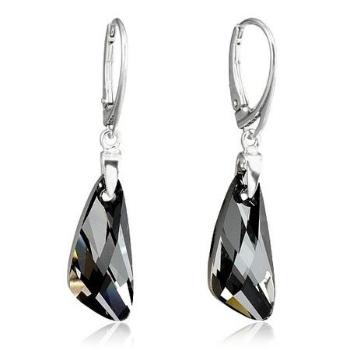 Silvego náušnice Wing Crystal Silver Night se Swarovski Elements LSW142Ea