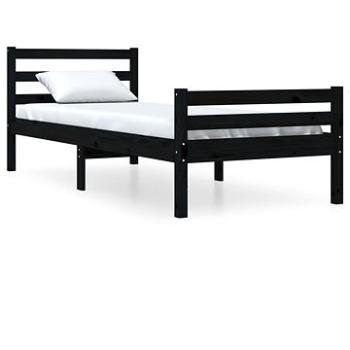 Rám postele černý masivní dřevo 90 × 190 cm Single, 814788 (814788)