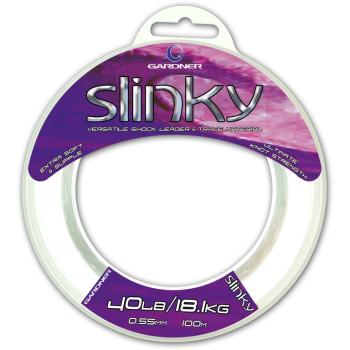 Gardner šokový vlasec slinky clear 100 m-průměr 0,60 mm / nosnost 22,7 kg