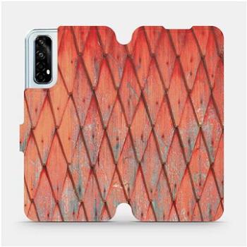 Flipové pouzdro na mobil Realme 7 - MK01S Oranžový vzor dřeva (5903516410323)