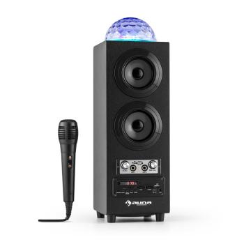 Auna DiscoStar Black, přenosný bluetooth reproduktor, USB, akumulátor, LED, mikrofon