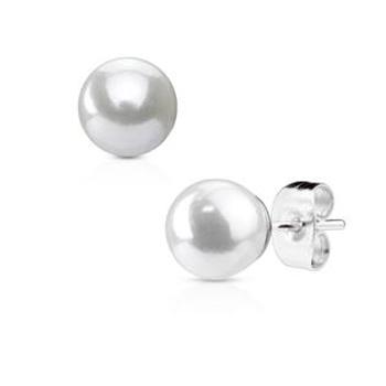 Šperky4U Ocelové náušnice s perličkami 7 mm - OPN1676-07
