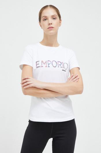 Tričko Emporio Armani bílá barva