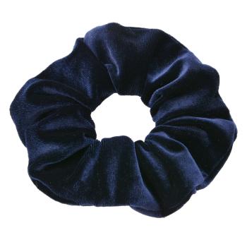 Tmavě modrá sametová gumička MLHCD0160BL