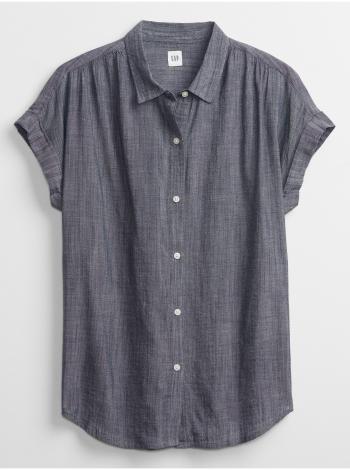 Modrá dámská košile short sleeve drapey shirt GAP