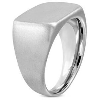 Šperky4U Pečetní ocelový prsten matný - velikost 67 - OPR1743-67