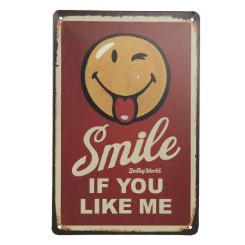 Nástěnná kovová cedule Smile If You Like me - 20*30 cm 6Y4080