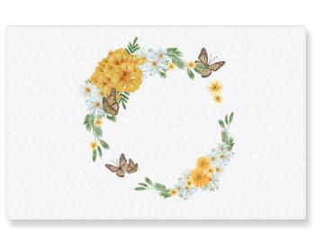 Kuchyňské prkénko Květinový rámeček s motýly