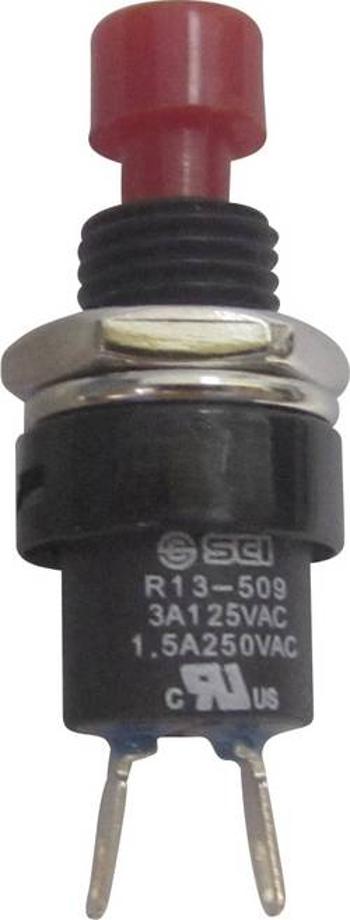 Tlačítko TRU COMPONENTS TC-R13-509A-05RT, 250 V/AC, 1.5 A, červená, 1 ks