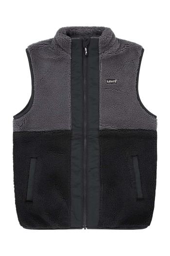 Dětská vesta Levi's SHERPA VEST černá barva, 9EL248