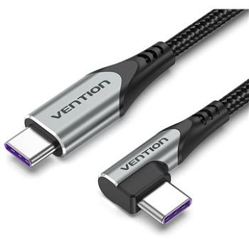 Vention Type-C (USB-C) 2.0 Right Angle to USB-C 1m Gray Aluminum Alloy Type (TAKHF)