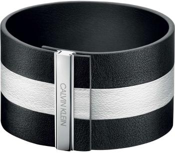 Calvin Klein Černobílý kožený náramek Rebel KJ9KBB09010 6 cm - XS