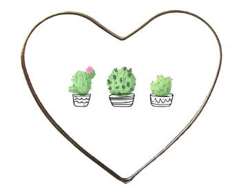 Magnet srdce kov Kaktusy
