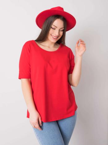 ČERVENÉ DÁMSKÉ BASIC TRIČKO -RV-TS-6330.92P-RED Velikost: 4XL