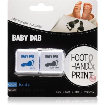 Baby Dab Foot & Hand Print Blue & Grey barva na dětské otisky 2 ks 2 ks