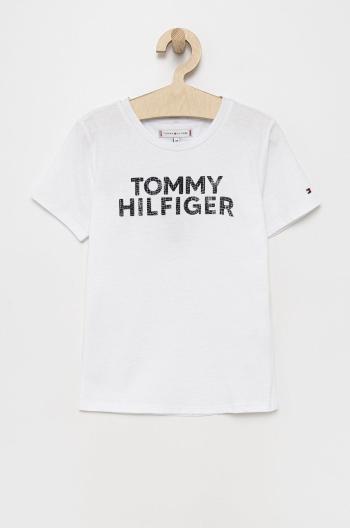 Dětské tričko Tommy Hilfiger bílá barva