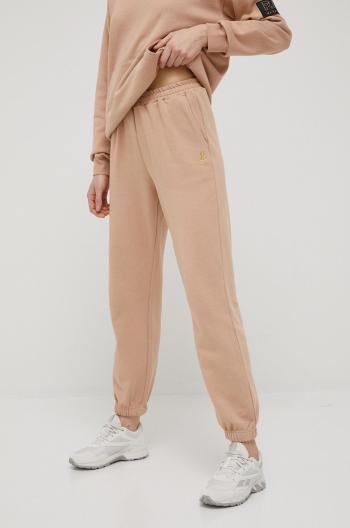 Bavlněné kalhoty P.E Nation dámské, béžová barva, hladké