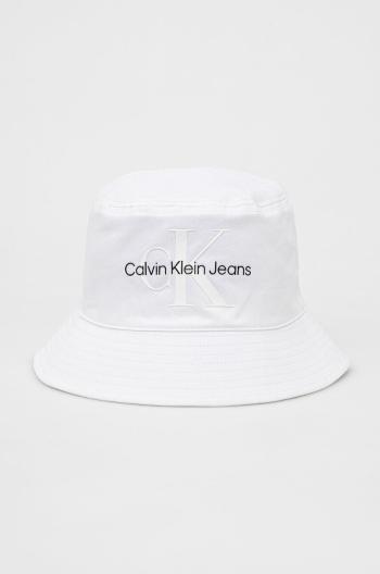 Bavlněná čepice Calvin Klein Jeans Bílá barva