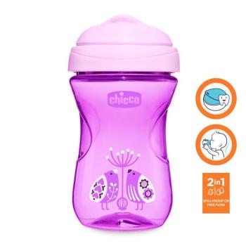 CHICCO Hrneček Easy s tvrdým pítkem 266 ml fialový 12m+