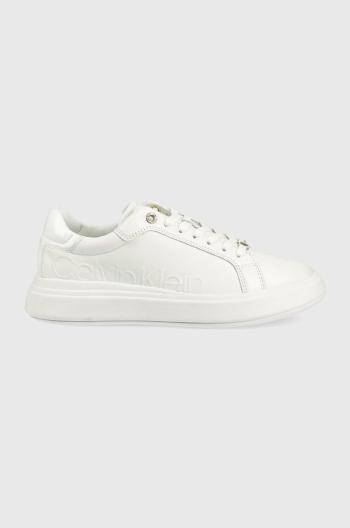 Kožené sneakers boty Calvin Klein bílá barva