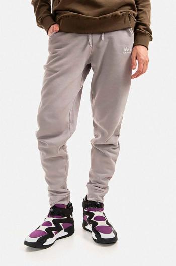 Bavlněné tepláky Alpha Industries šedá barva, 118365.643-grey