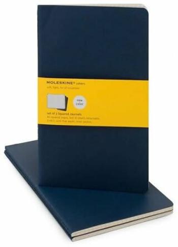 Moleskine Sešity 3 ks modré tmavě L, čtverečkované