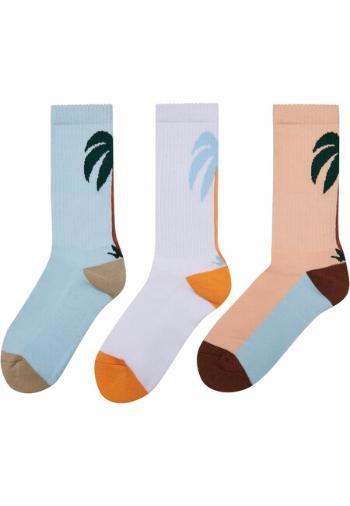 Mr. Tee Fancy Palmtree Socks 3-Pack white/multicolor - 39–42