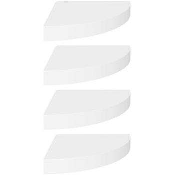 Shumee plovoucí rohové 4 ks bílé 25×25×3,8 cm MDF, 323897 (323897)