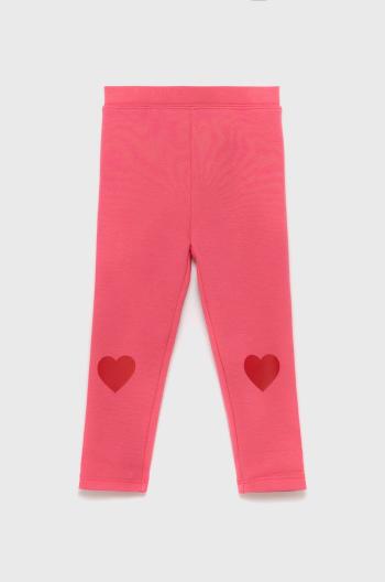 Dětské kalhoty GAP růžová barva, s potiskem