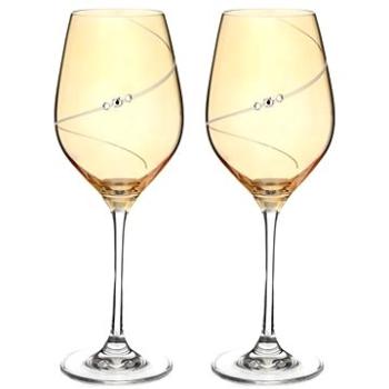 Diamante sklenice na bílé víno Silhouette City Amber s kamínky Swarovski 360 ml 2KS (1182.352)