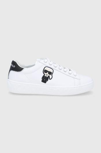 Kožené boty Karl Lagerfeld Kupsole Iii bílá barva