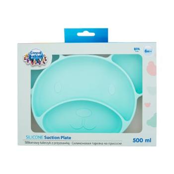 Canpol babies Silicone Suction Plate Turquoise 500 ml nádobí pro děti