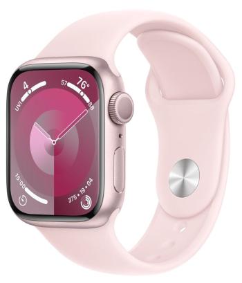 Apple Watch Series 9, 45mm, Pink, Light Pink Sport Band - S/M (MR9G3QC/A)