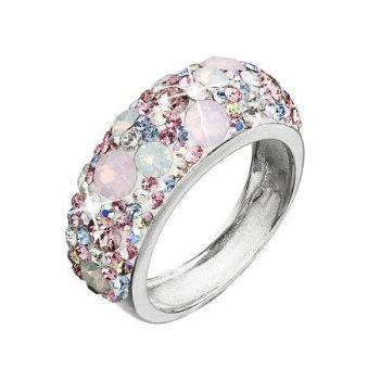 Stříbrný prsten s krystaly Swarovski růžový 35031.3, Růžová, 56