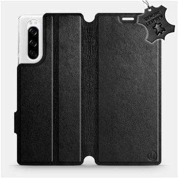 Flip pouzdro na mobil Sony Xperia 5 - Černé - kožené - Black Leather (5903516058327)