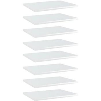 Přídavné police 8 ks bílé vysoký lesk 40x30x1,5 cm dřevotříska 805165 (625,21)