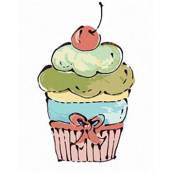 Cupcake s růžovou třešní (Haley Bush), 40×50 cm, vypnuté plátno na rám (5017541)