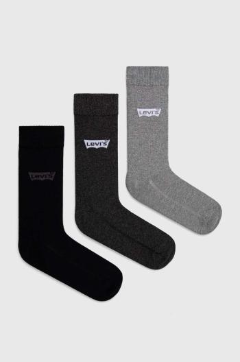 Ponožky Levi's 3-pack šedá barva