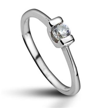 Šperky4U Stříbrný prsten se zirkonem, vel. 60 - velikost 60 - CS2017-60