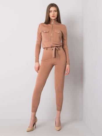 BÉŽOVÝ OVERAL NA ZIP A S KAPSAMI 329-KO-91608.86-BEIGE Velikost: ONE SIZE