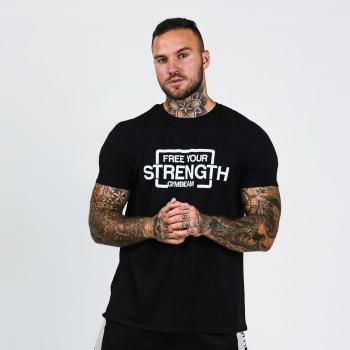 Tričko Free Your Strength Black White M - GymBeam