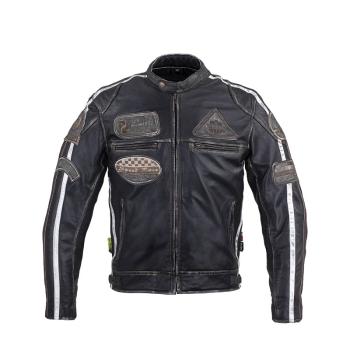 Pánská kožená moto bunda W-TEC Sheawen Vintage Barva černá, Velikost M