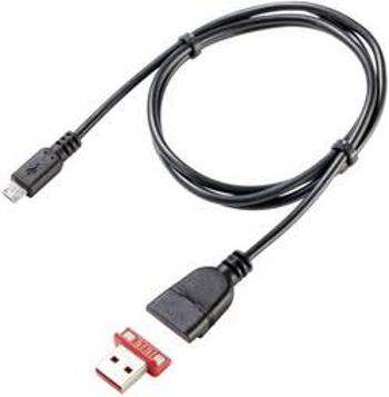 Magnetický USB 2.0 konektor micro-B Rosenberger 267361, zástrčka rovná, černá/červená