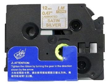 Kompatibilní páska s Brother TZ-MQ934/TZe-MQ934, 12mm x 5m, bílý tisk /světle stříbrný pod