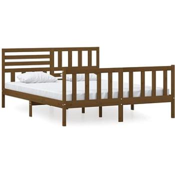 Rám postele medově hnědý masivní dřevo 160 × 200 cm, 3101166 (3101166)