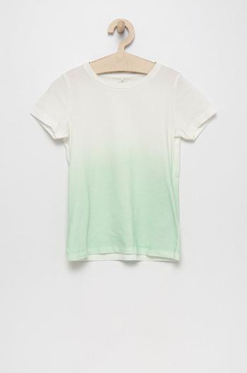 Dětské bavlněné tričko Name it zelená barva