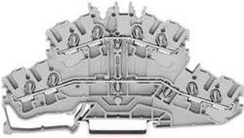Dvojřadá svorka průchozí Wago 2002-2401, pružinová, 5,2 mm, šedá